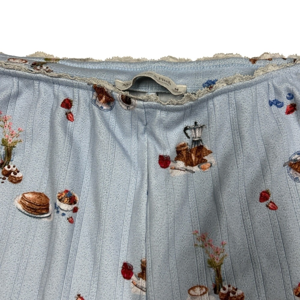 Abercrombie & Fitch Lounge Collection Pants Size Medium Pointelle Wide Leg Sleep - Picture 10 of 15